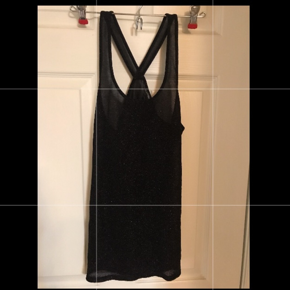 Sparkly, flowy black Express top